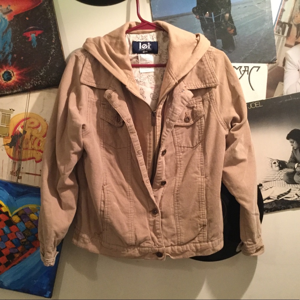L.E.I. GiRLS CORDUROY HOODED JACKET SZ M